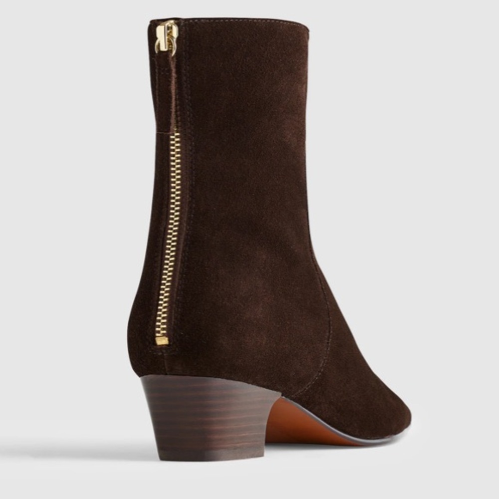 Madewell The Lexie Ankle Boot Dark Carob Suede Ankle Booties Women’s Size 9 1/2 - Picture 5 of 9